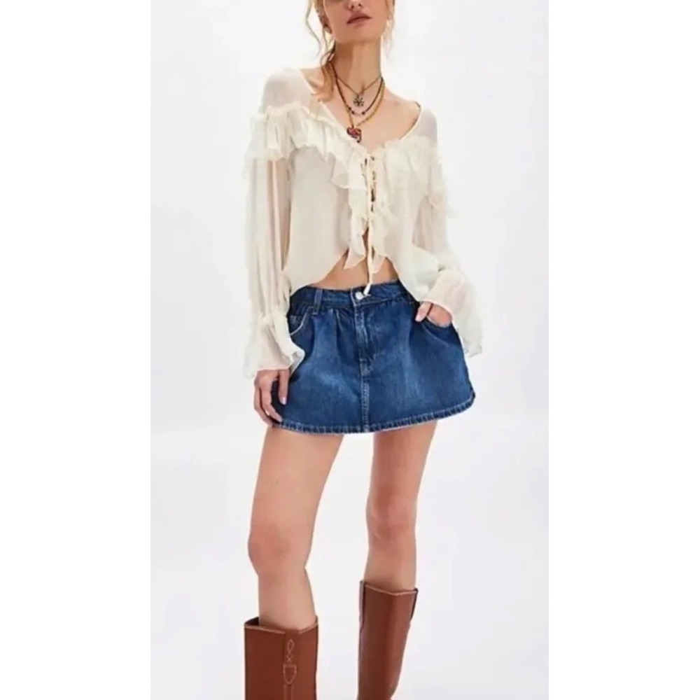 Free People Demi Denim Skort Size 24 NWOTโ